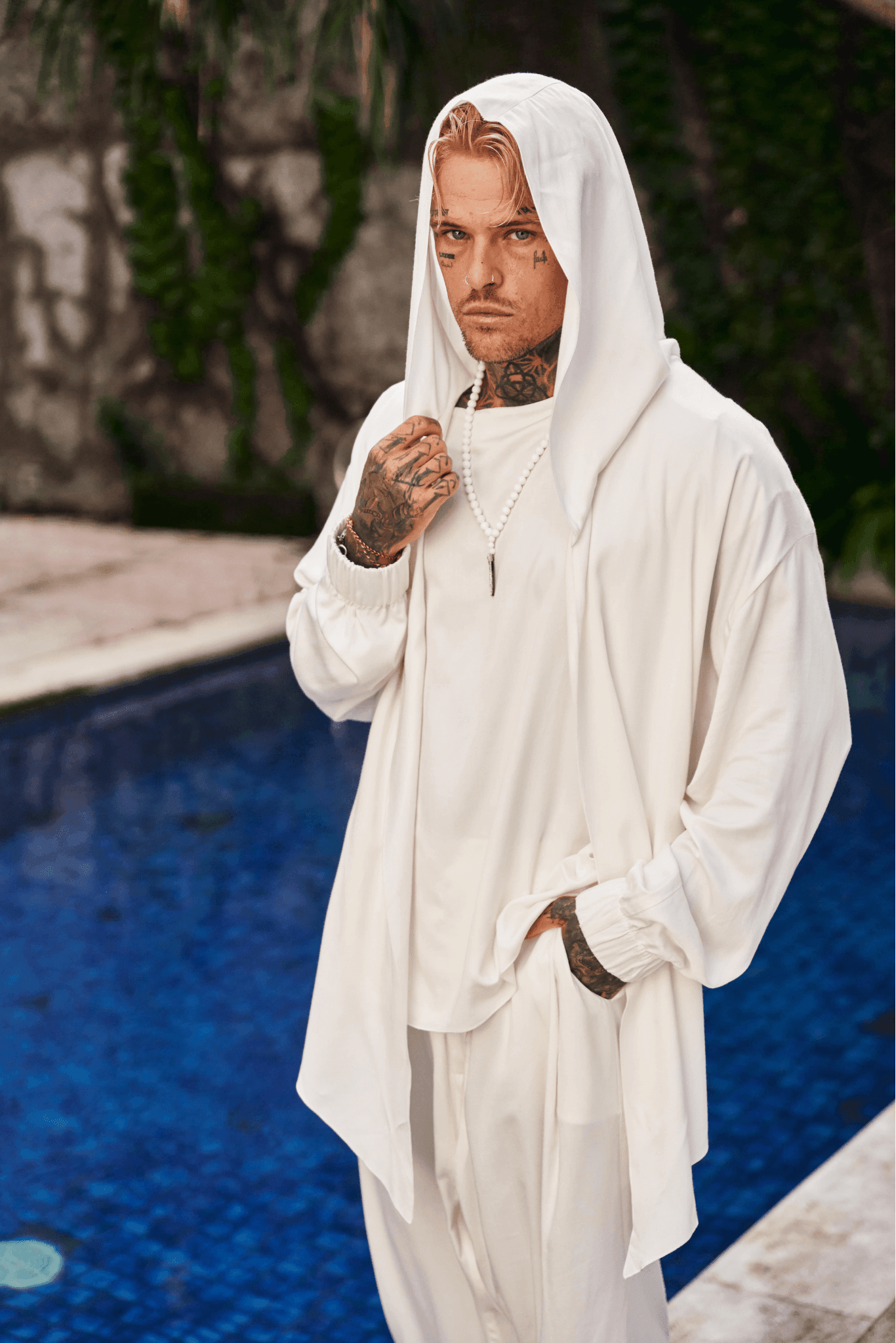 White hooded deals cardigan