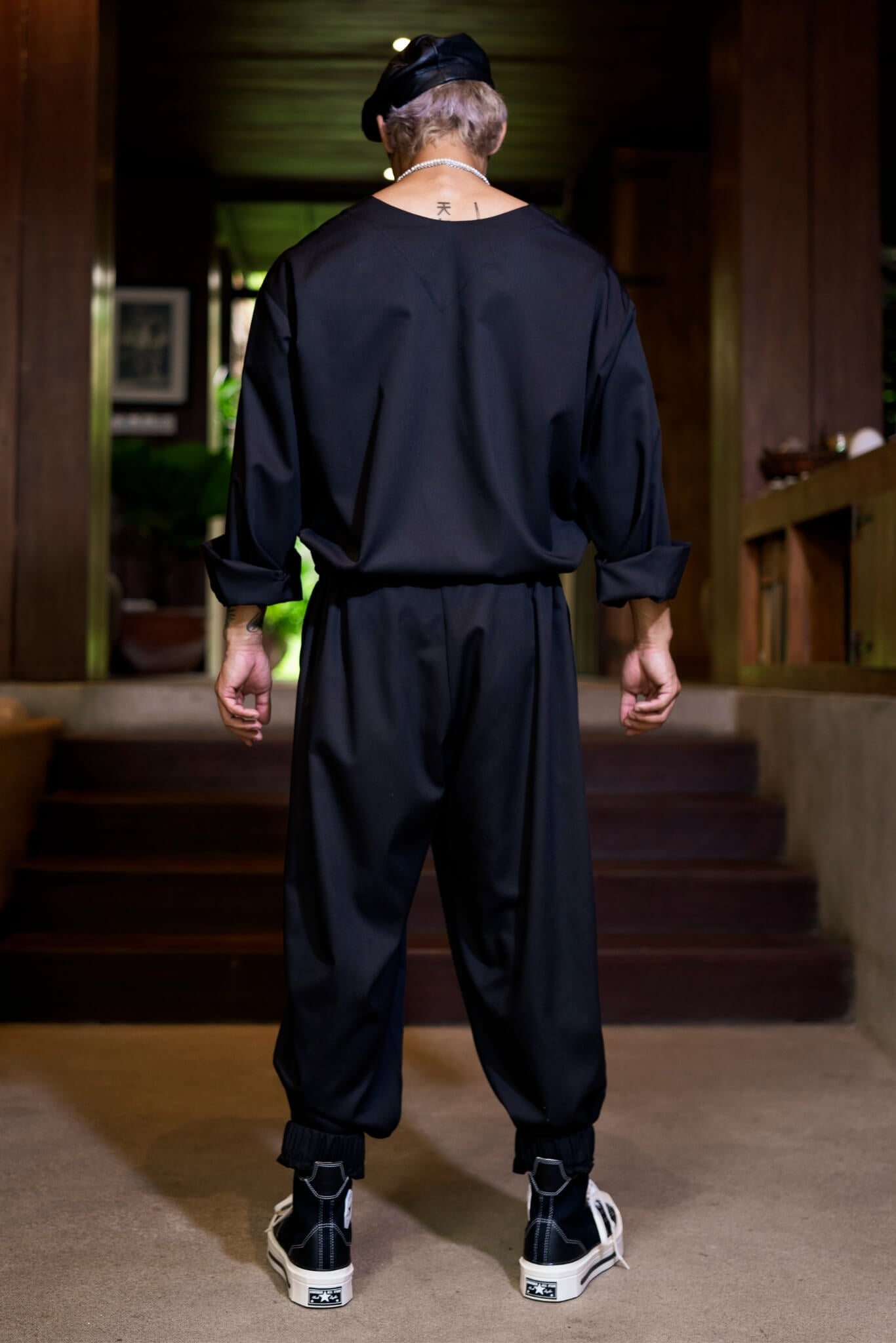 Mens black jumpsuit with zip - OVERZ