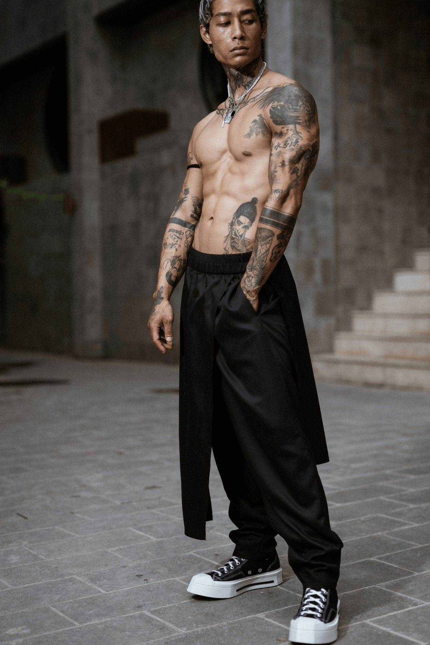 MENS JAPAN BLACK PANTS RONIN  - OVERZ