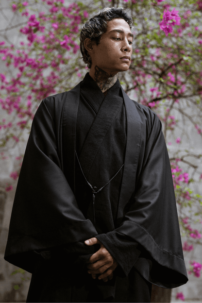 MENS BLACK JAPAN KIMONO - OVERZ CONCEPT WEAR
