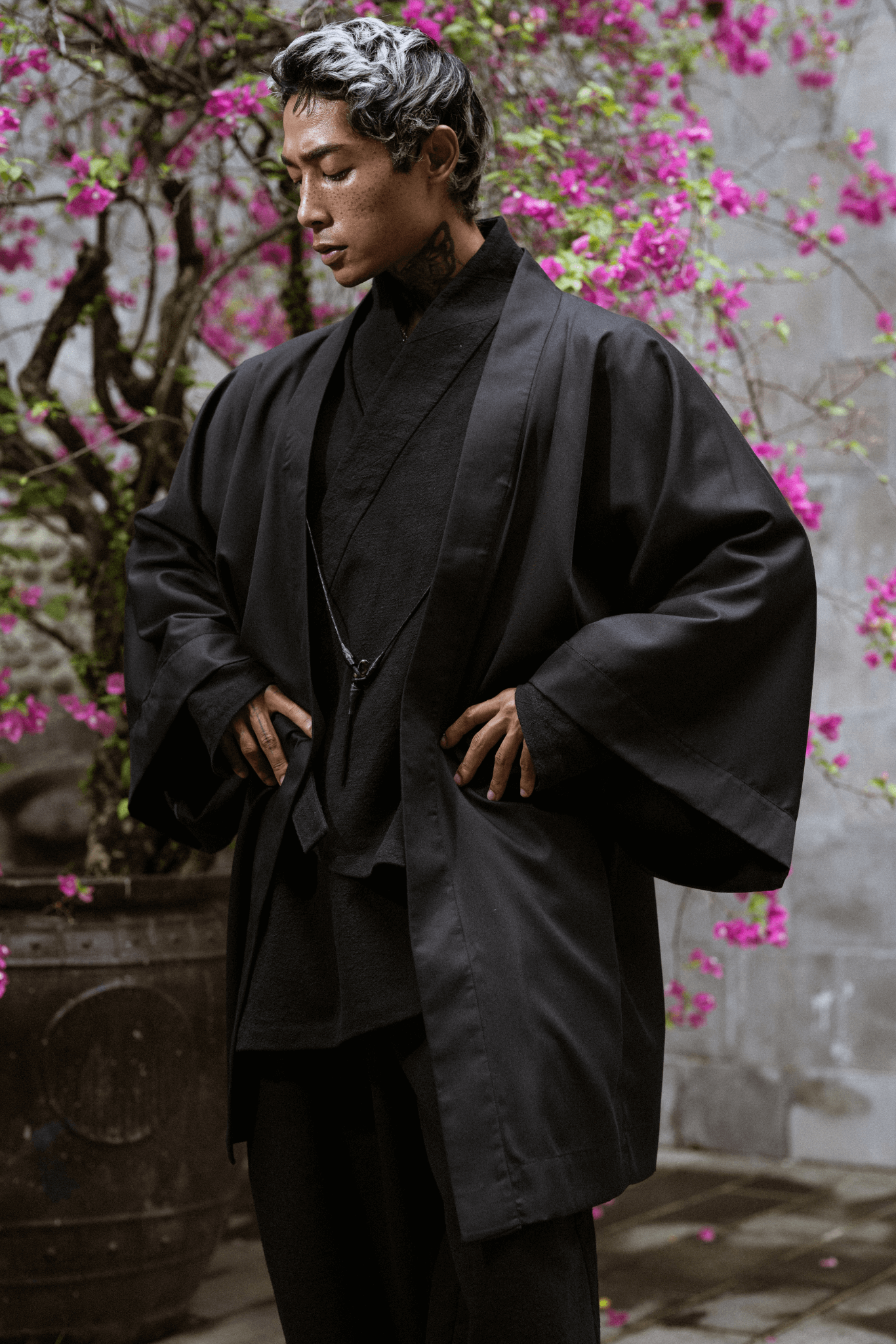 MENS BLACK JAPAN KIMONO - OVERZ CONCEPT WEAR