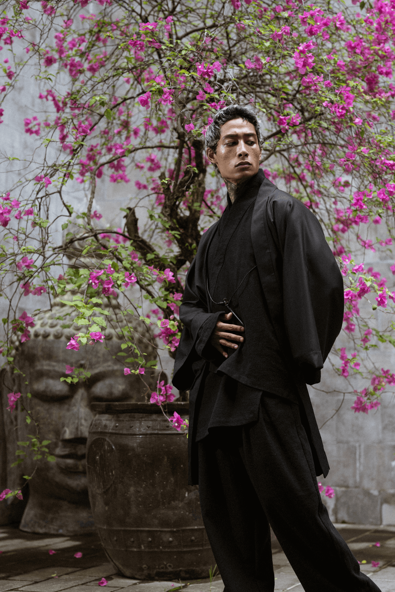 MENS BLACK JAPAN KIMONO - OVERZ CONCEPT WEAR