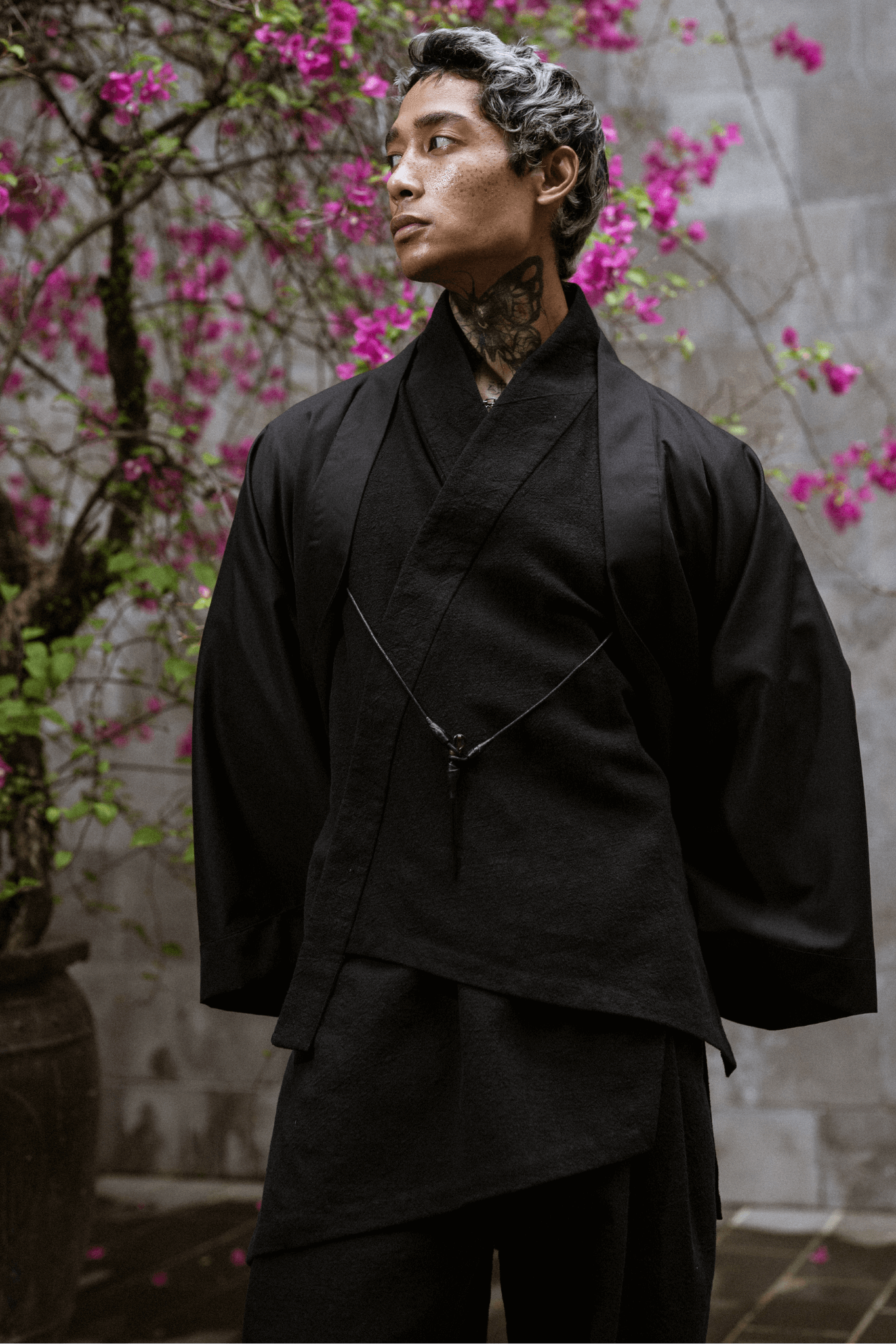 MENS BLACK JAPAN KIMONO - OVERZ CONCEPT WEAR