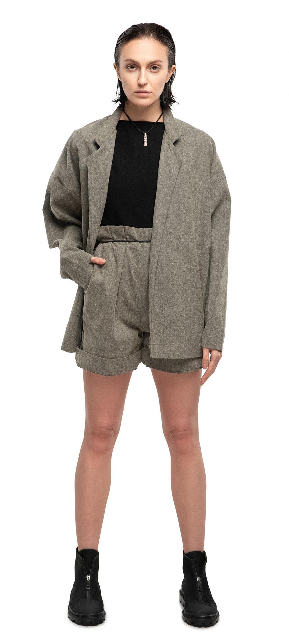 LINEN HIGH WAISTED SHORTS - OVERZ