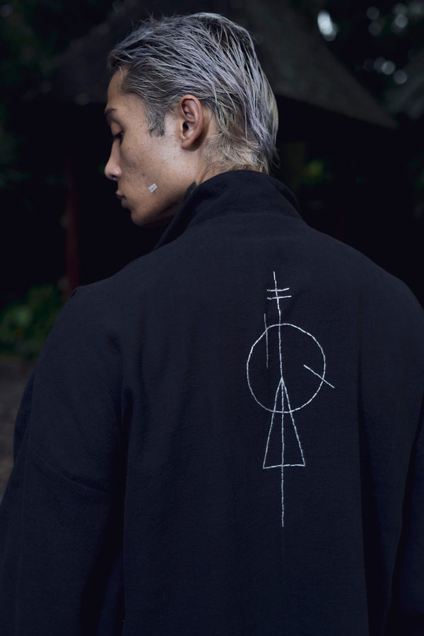 Black linen kimono cardigan - overz