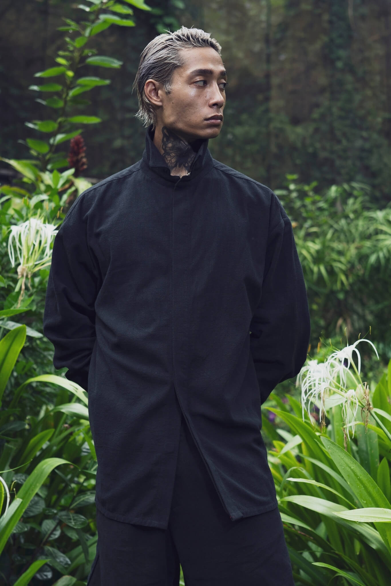 Mens black oversize linen shirt - overz