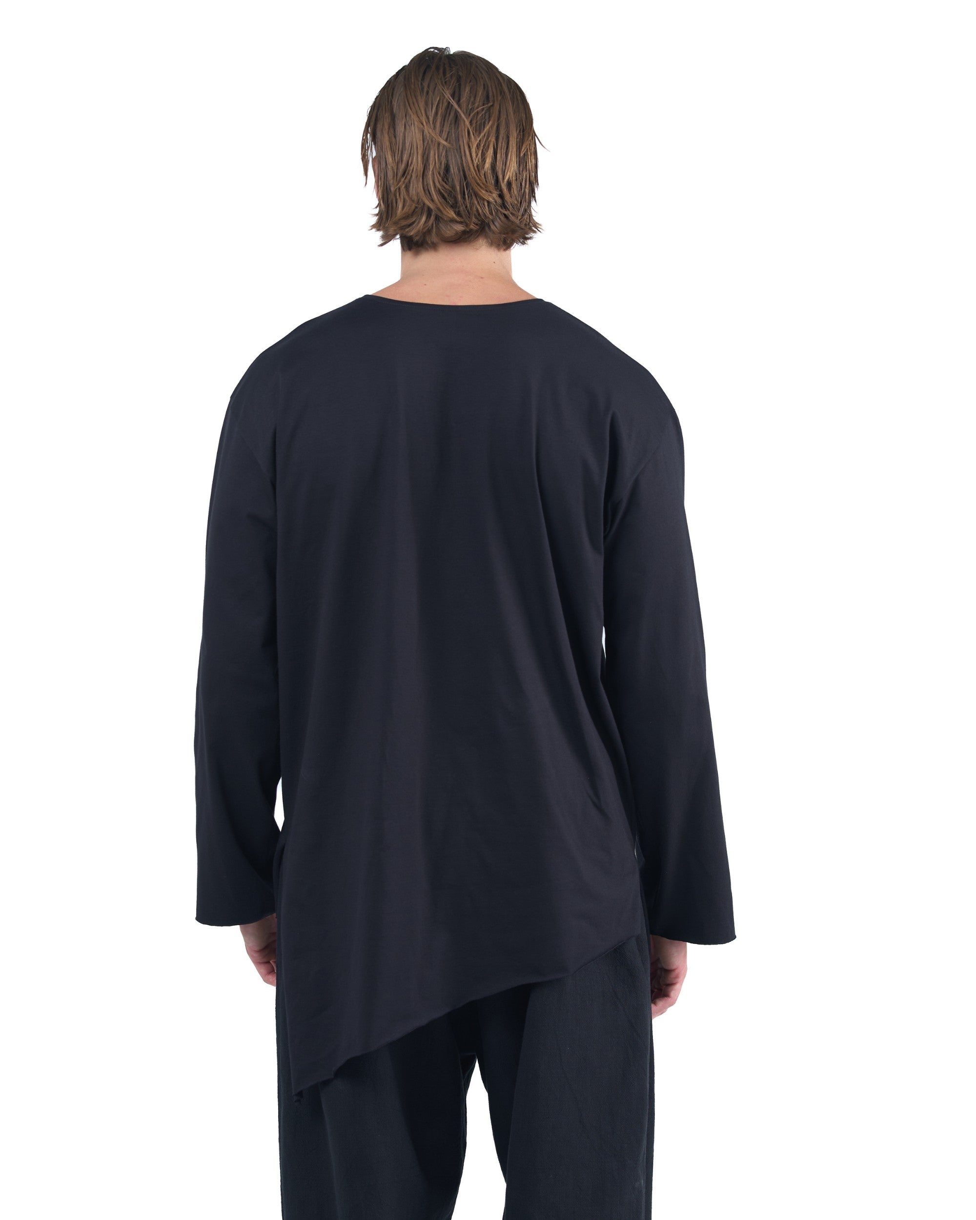 BLACK BAMBOO ASYMMETRIC LONGSLEEVE