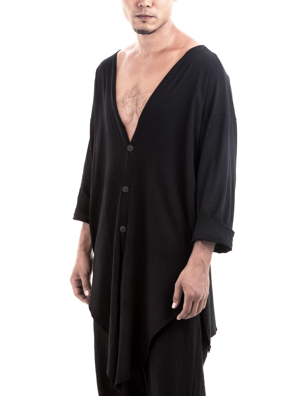 SUMMER BAMBOO LONG CARDIGAN WITH BUTTONS AND POCKETS - OVERZ®