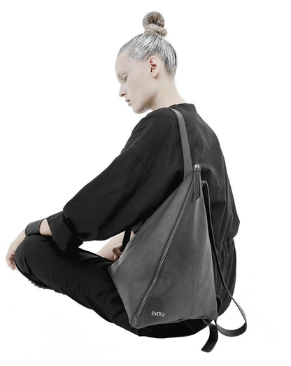LEATHER TRIANGLE BACKPACK - OVERZ